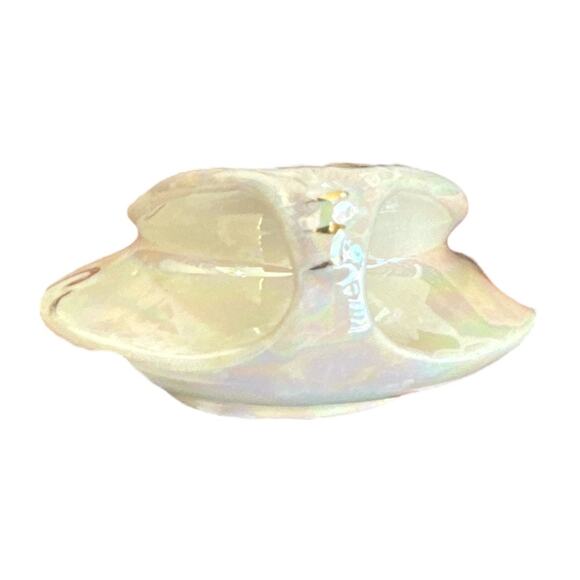 Art Deco Style 4.5” x 1.75” Pearl Co Gilt Trim Bowl - Picture 6 of 7